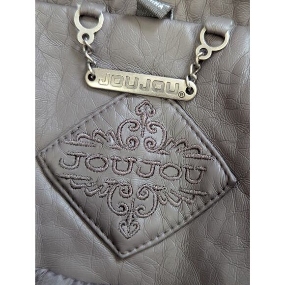 JOU JOU! STORMY GRAY VEGAN LEATHER BIKER/MOTO INSPIRED ZIPPER JACKET, COAT! SZ S - Picture 9 of 12